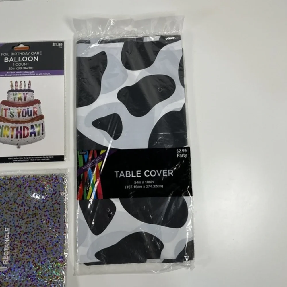 Sparkly Space Cowgirl Print Birthday Party Decorations‎ Kit Iridescent Set